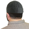 Dark Gray Mens Prayer Cap Kufi Hat Beanie with Vertical Seams - Hijaz