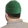 Green Mens Prayer Cap Kufi Hat Beanie with Vertical Seams - Hijaz
