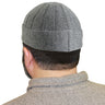 Gray Mens Prayer Kufi Cap Hat Beanie with Vertical Seams - Hijaz