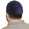 Navy Blue Mens Prayer Kufi Cap Hat Beanie with Vertical Seams - Hijaz