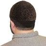 Dark Brown Marbled Knit Mens Prayer Cap Kufi Hat - Hijaz