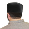 Black Soft Suede Crown Mens Prayer Cap Kufi Hat - Hijaz