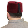 Turkish Fez Red Mens Cap with Black Tassels Tarboosh Hat - Hijaz