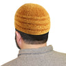 Golden Brown Knitted Marled Mens Prayer Kufi Cap Circumference - Hijaz