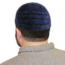 Navy Blue Knitted Marled Mens Prayer Kufi Cap - Hijaz