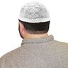 Cotton White Knit Mens Prayer Kufi Hat Circumference - Hijaz