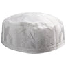 Mens Wave Design Kufi Hat White Embroidered Cap Middle East Headwear - Hijaz