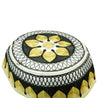 Black and Gold Men's Hard Embroidered Kufi Skull Cap Topi with Diamond Border-23 - Hijaz