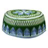 Blue and Green Men's Hard Embroidered Kufi Skull Cap Topi with Diamond Border - Hijaz