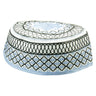 Black and Blue Men's Hard Embroidered Kufi Skull Cap Topi with Lotus Border - Hijaz