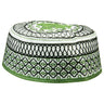 Black and Green Men's Hard Embroidered Kufi Skull Cap Topi with Lotus Border - Hijaz