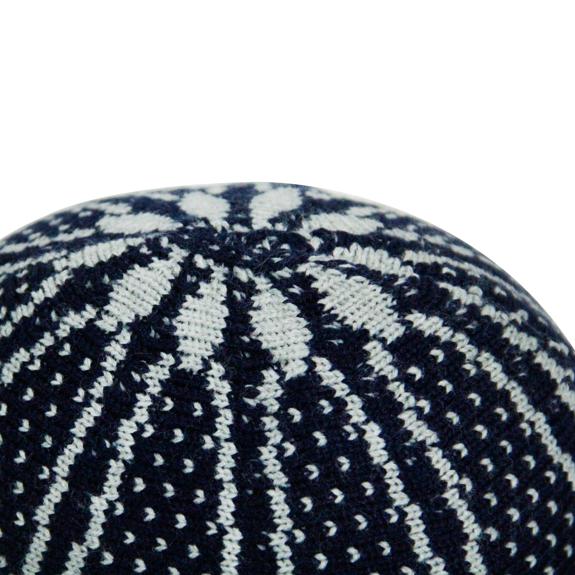 Navy Blue and Gray Diamon Design Kufi Hat Skull Cap Wool - Hijaz