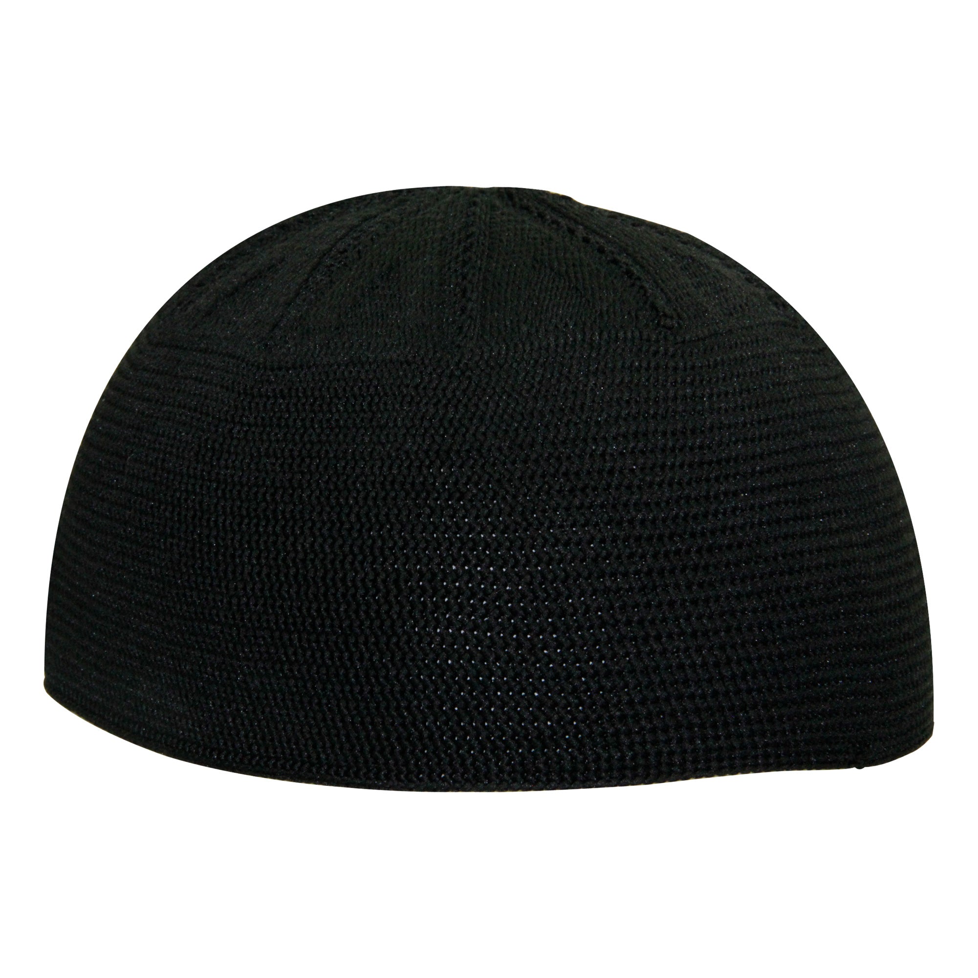 Black Extra Large One Size Fits Everyone Kufi Skull Cap Beanie Knit Hat - Hijaz