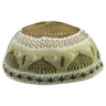 Dark Brown and Tan Minaret Design Large Soft Cotton Kufi Skull Cap - Hijaz