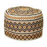 White with Orange Embroidery Omani Style Tall Hard Kufi Hat Skull Cap - Hijaz