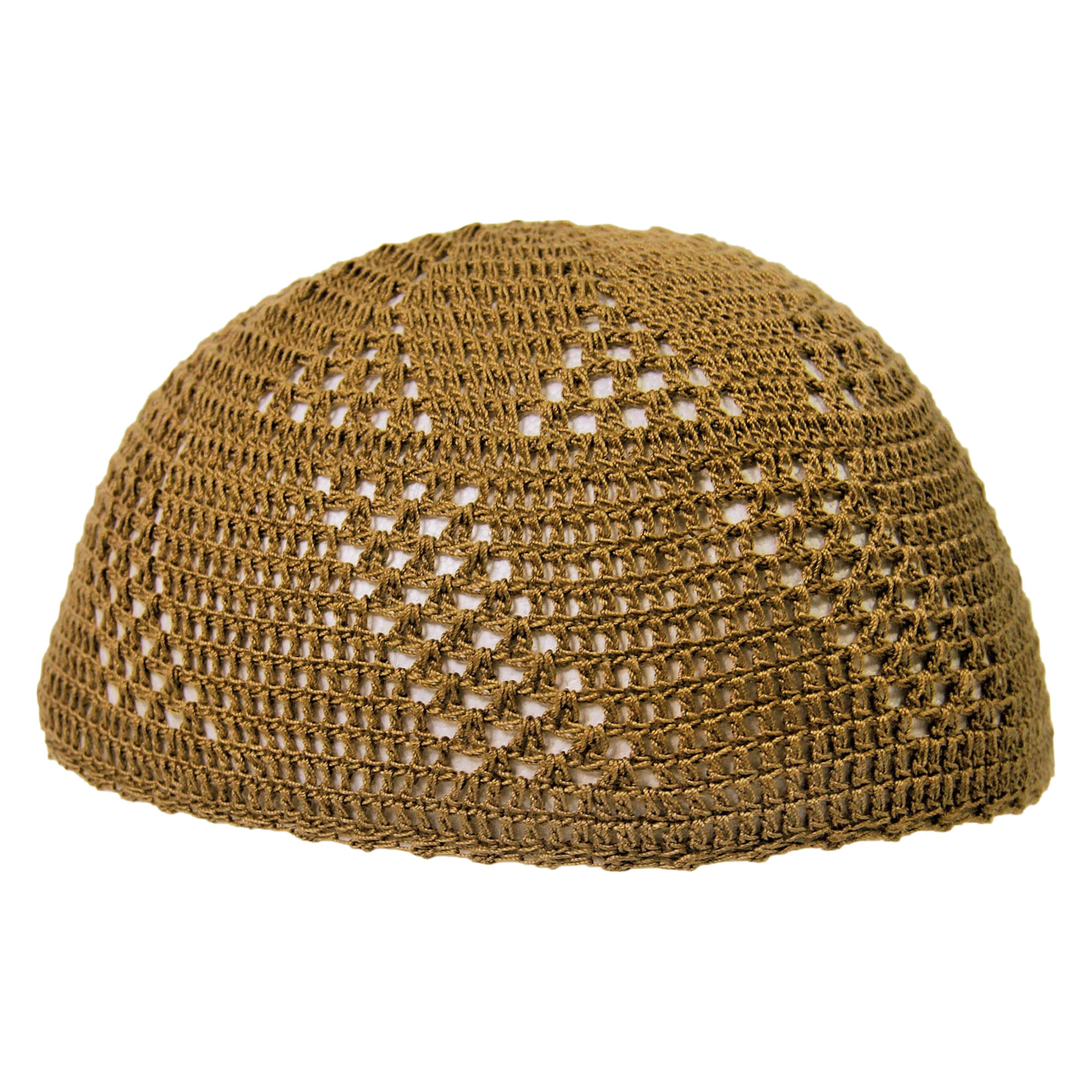 Light Brown Knitted Kufi Skull Cap One Size Fits All Men's Beanie - Hijaz