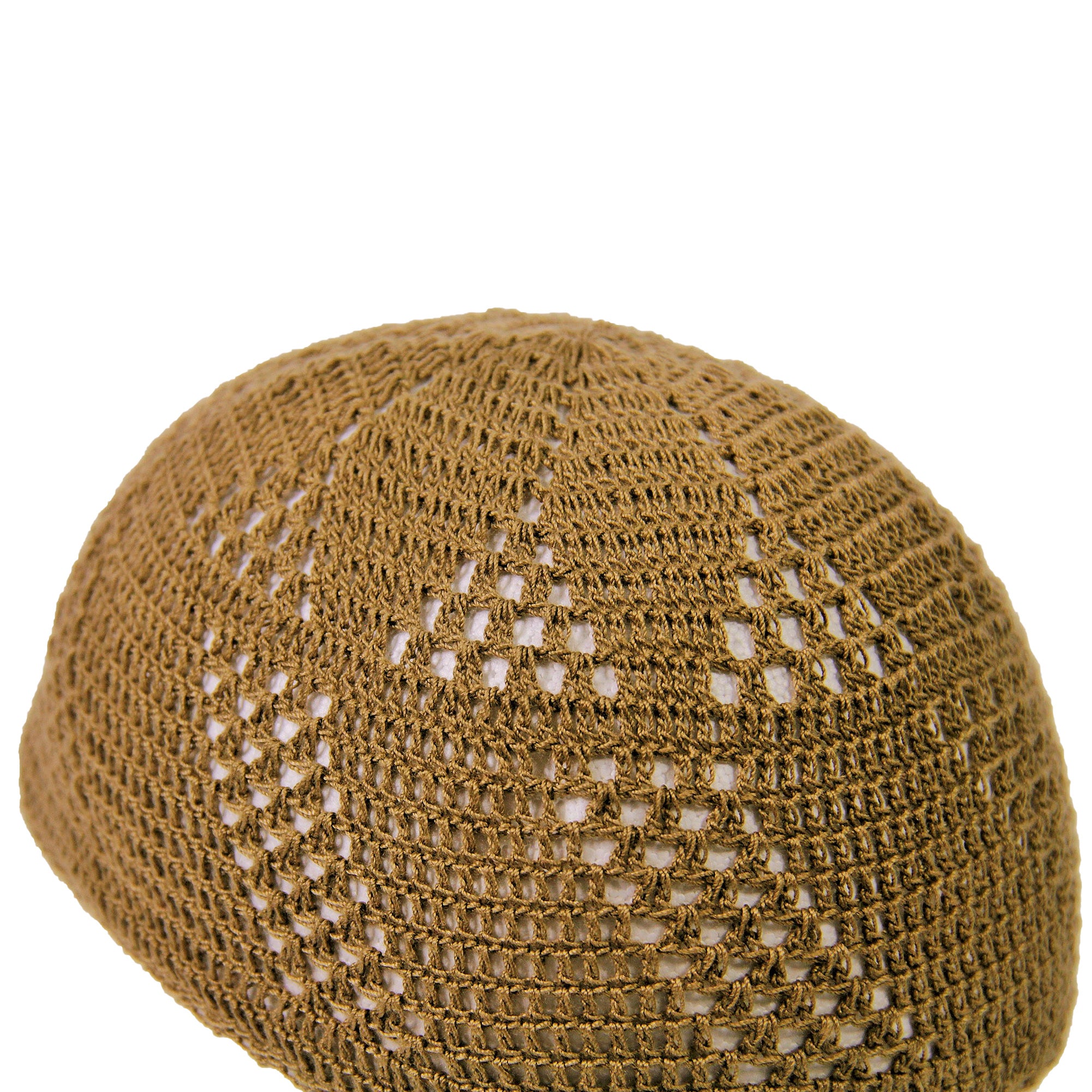 Light Brown Knitted Kufi Skull Cap One Size Fits All Men's Beanie - Hijaz