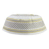 White Gold and Brown Diamond Stitch Men's Hard Kufi Hat Coofie Crown - Hijaz