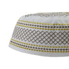 White Gold and Brown Diamond Stitch Men's Hard Kufi Hat Coofie Crown - Hijaz