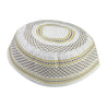 White Gold and Brown Diamond Stitch Men's Hard Kufi Hat Coofie Crown - Hijaz