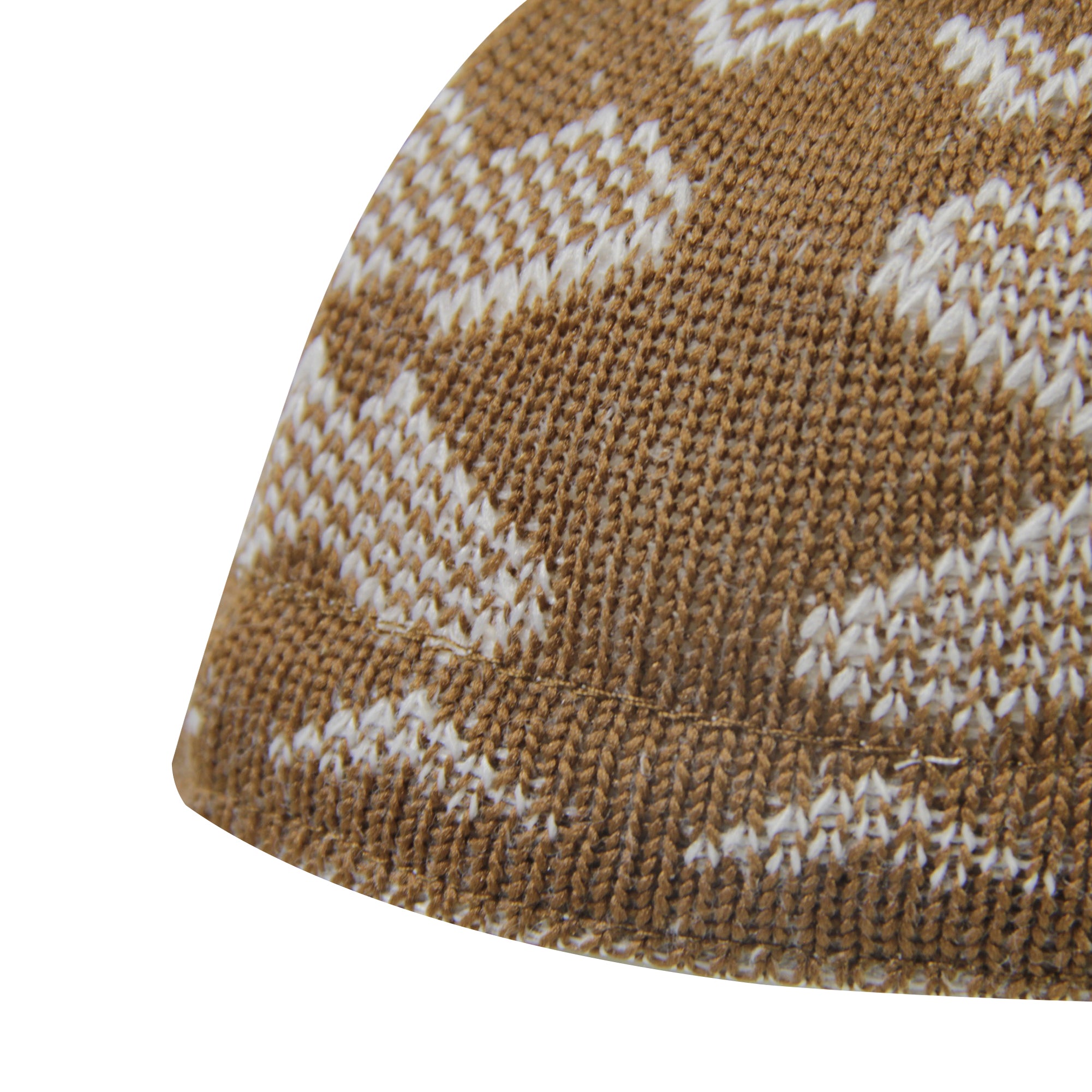 Brown Chevron Pattern Soft Washable Men's Kufi Hat Coofie Beanie - Hijaz