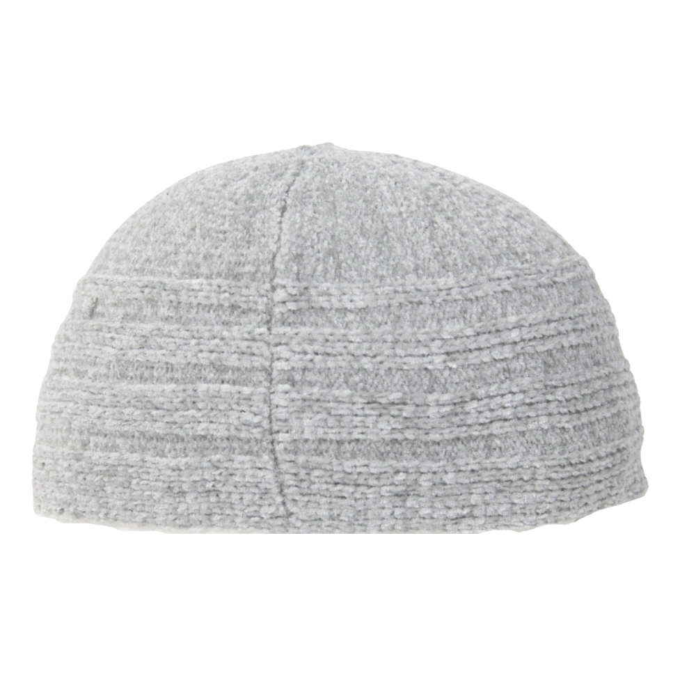 Light Gray Wool Winter Large Skull Cap Beanie One Size Men's Kufi Hat - Hijaz