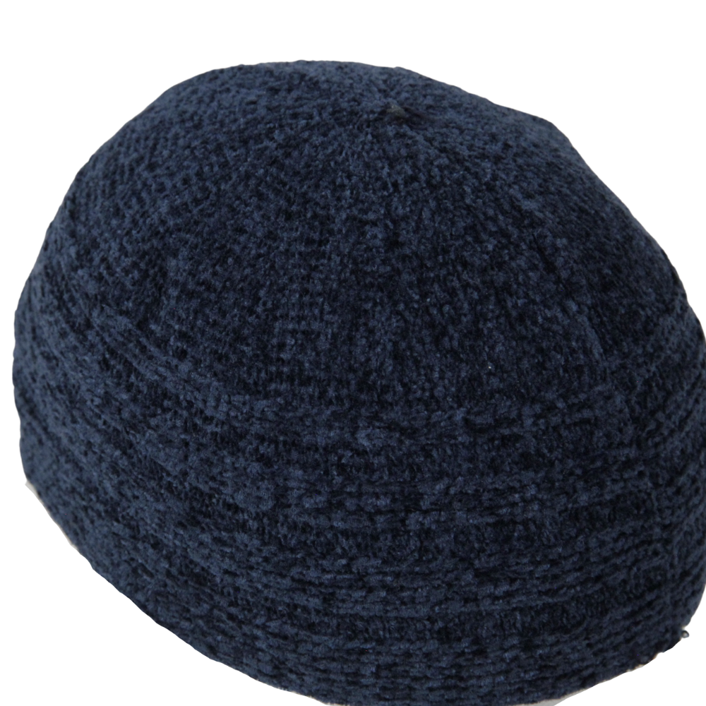Navy Blue Winter Large Skull Cap Beanie One Size Men's Kufi Hat - Hijaz