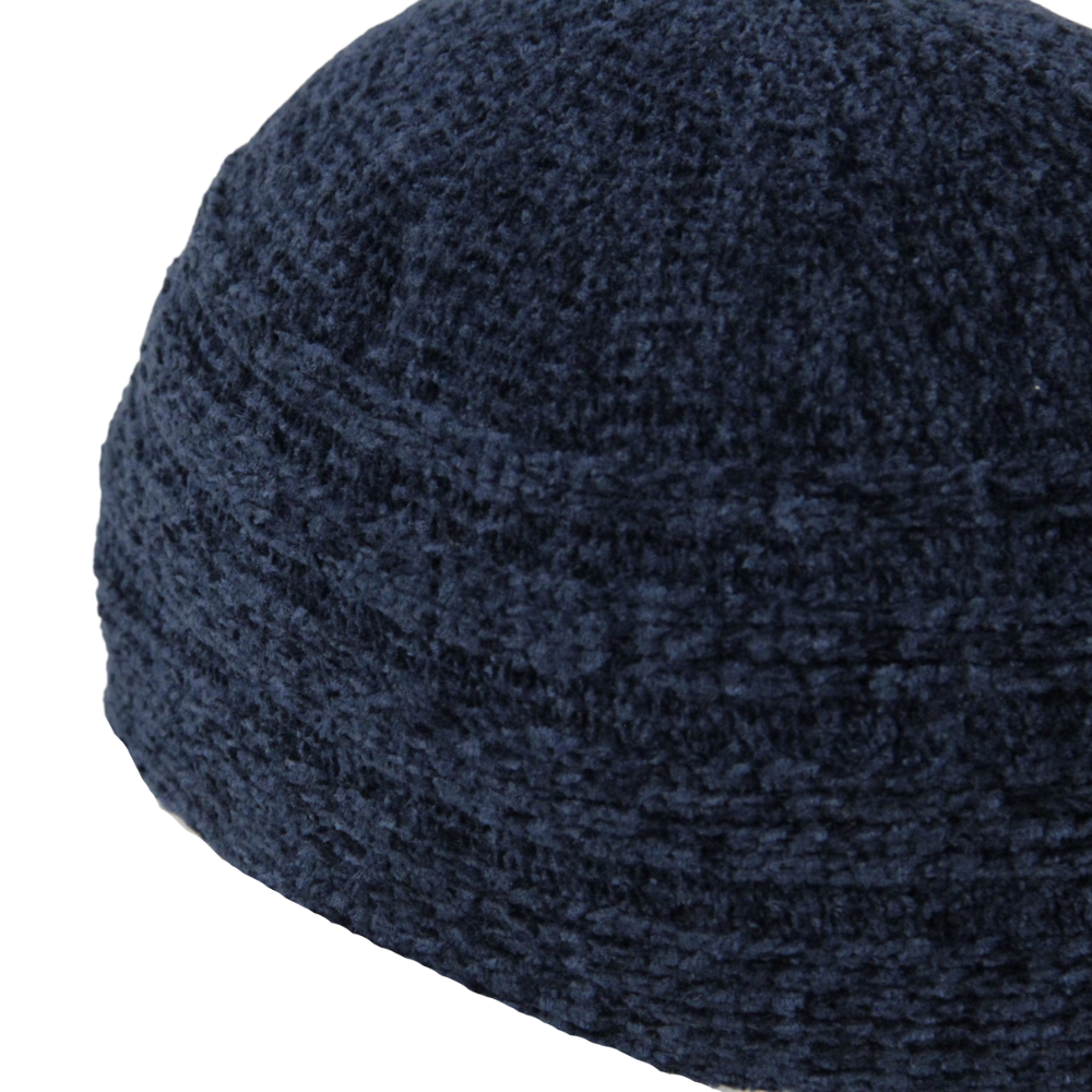 Navy Blue Winter Large Skull Cap Beanie One Size Men's Kufi Hat - Hijaz