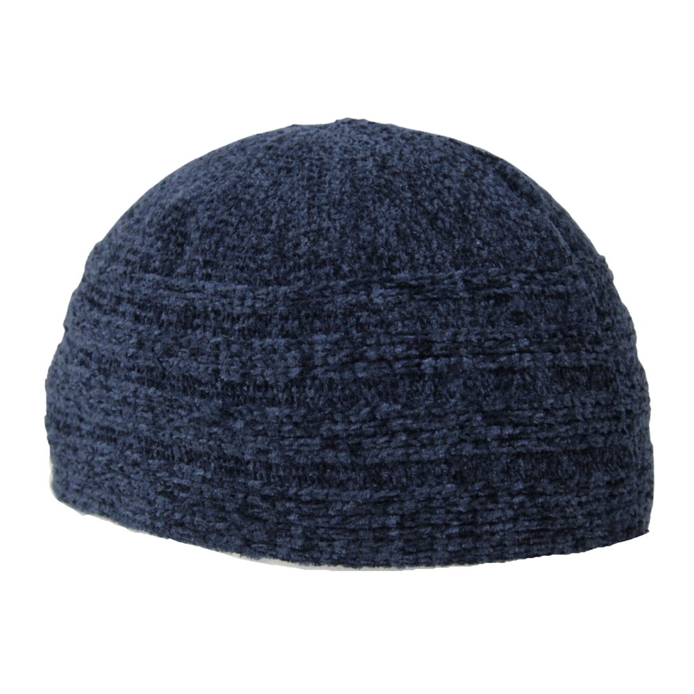 Navy Blue Winter Large Skull Cap Beanie One Size Men's Kufi Hat - Hijaz