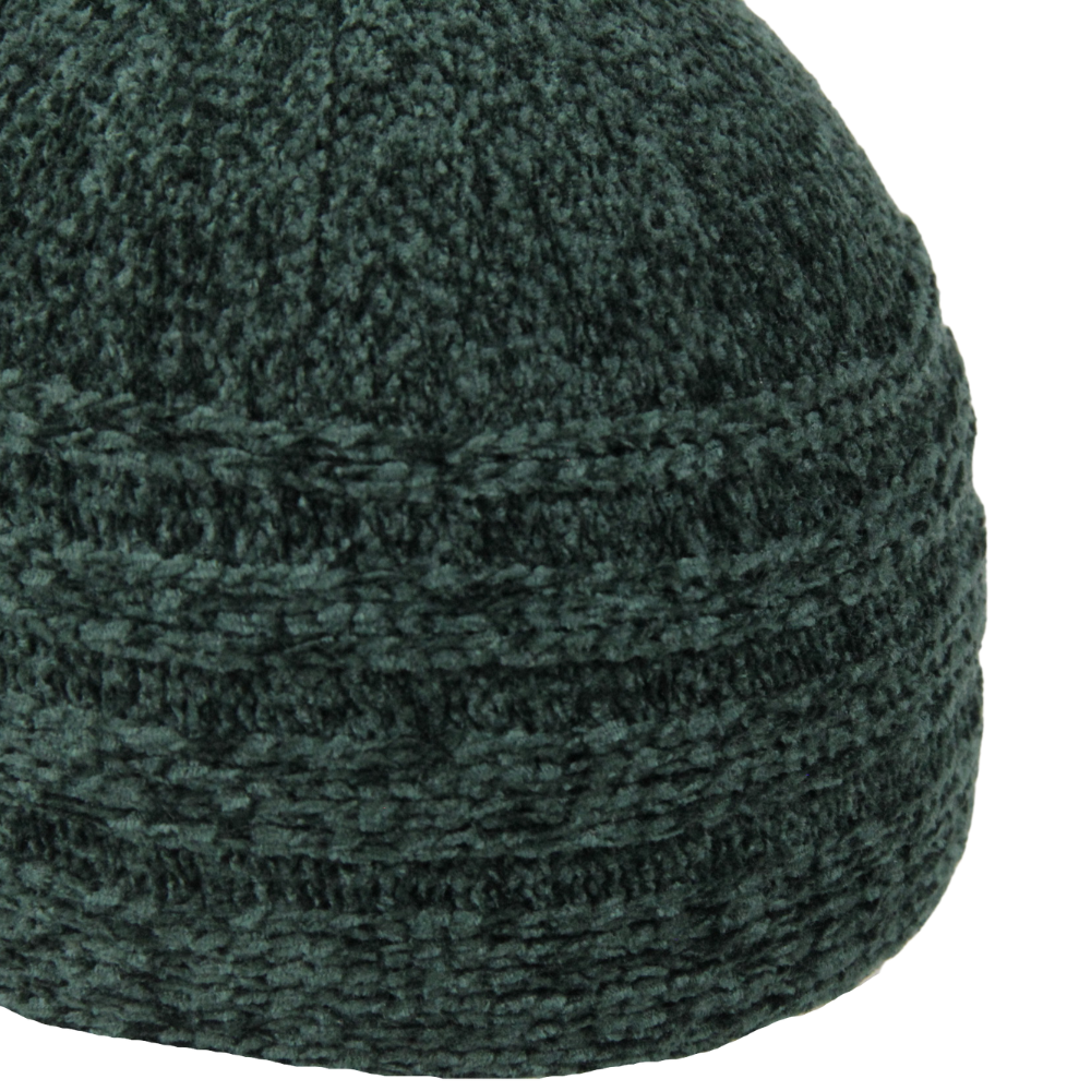 Green Wool Winter Large Skull Cap Beanie One Size Men's Kufi Hat - Hijaz