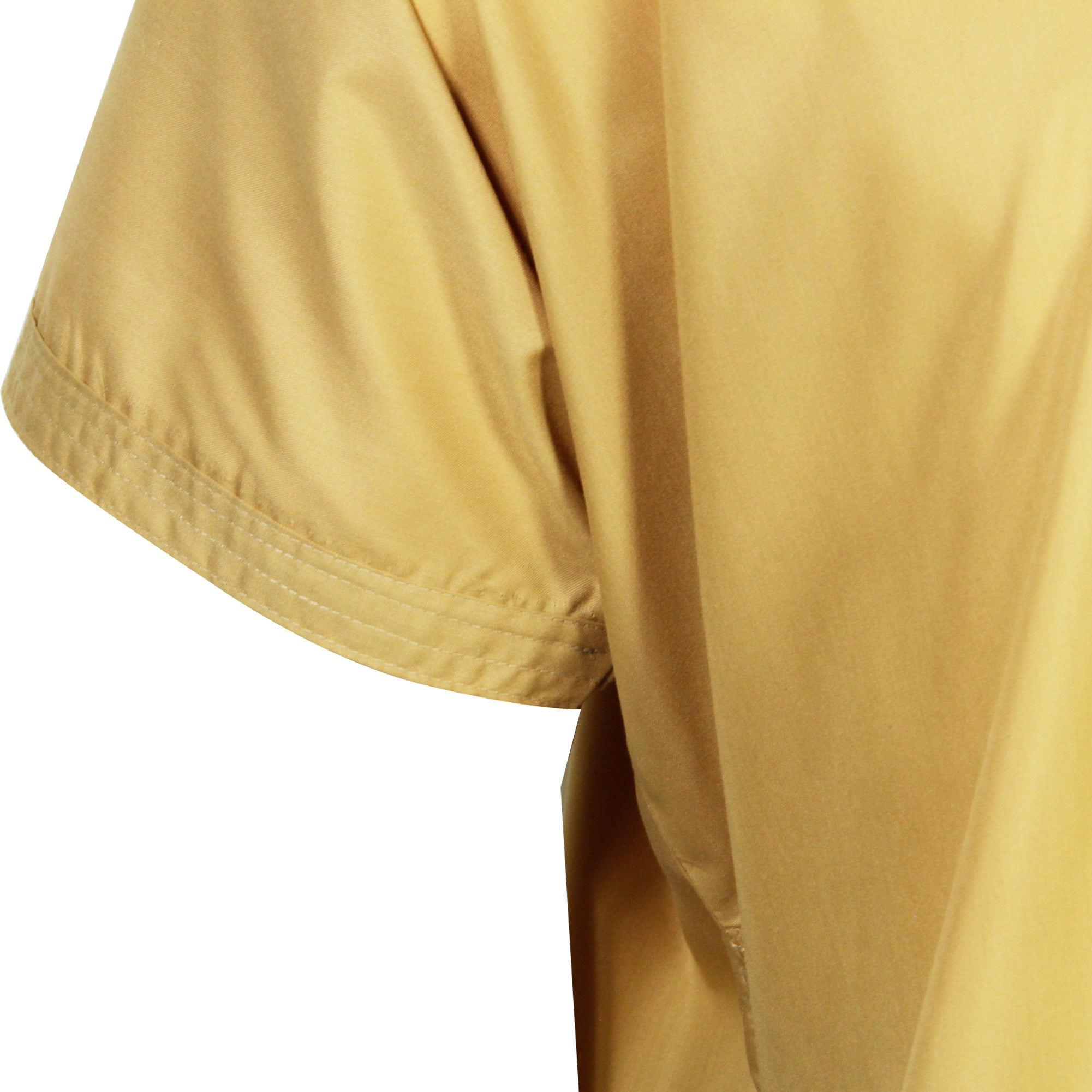 Gold V-Neck Short Sleeve Casual Cotton Men's Thobe Arab Robe Dishdasha - Hijaz