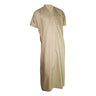 Tan V-Neck Short Sleeve Casual Cotton Men's Thobe Arab Robe Dishdasha - Hijaz