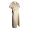 Light Brown V-Neck Short Sleeve Casual Cotton Men's Thobe Arab Robe Dishdasha - Hijaz