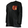 Men's Casual Black Collarless Kurta with Reflective Diamond Stich Red Pocket - Hijaz