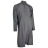 Black Embroider Wrinkle Free Cotton Formal Kurta shirt with Mandarin Collar - Hijaz