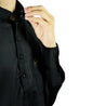 Men's Black Modern Casual Cotton Asian Kurta Shirt With Accent Cuffs - Hijaz