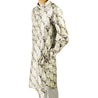 Men's Off White Formal Silky Cotton Floral Print Long Asian Kurta Shirt - Hijaz