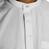 Men's Embroidered Plain White Kurta Top Wrinkle Free Cotton Short Tunic - Hijaz