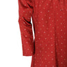 Men's Red Clover Leaf Pattern Kurta with Mandarin Collar and Pockets - Hijaz