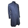 Navy Blue Cotton Men's Indian Knee Length Pattern Kurta with Pockets - Hijaz