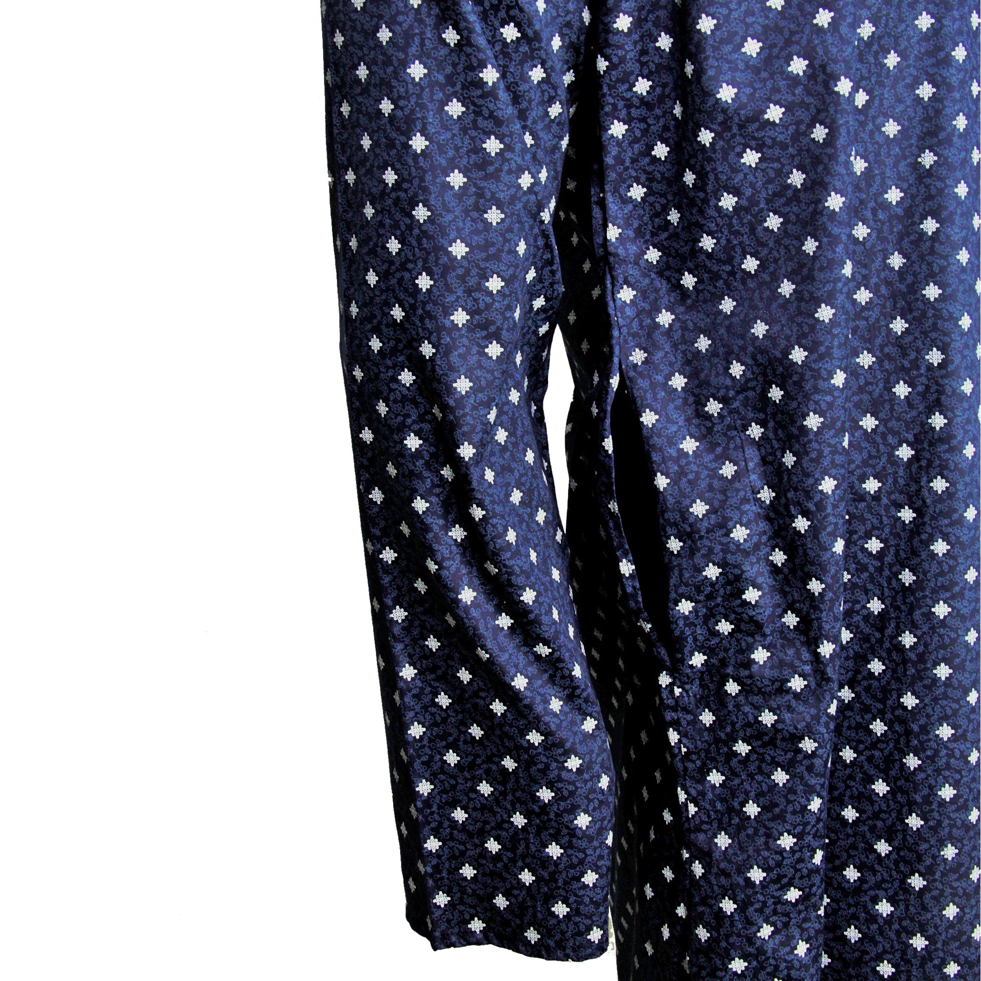 Navy Blue Cotton Men's Indian Knee Length Pattern Kurta with Pockets - Hijaz