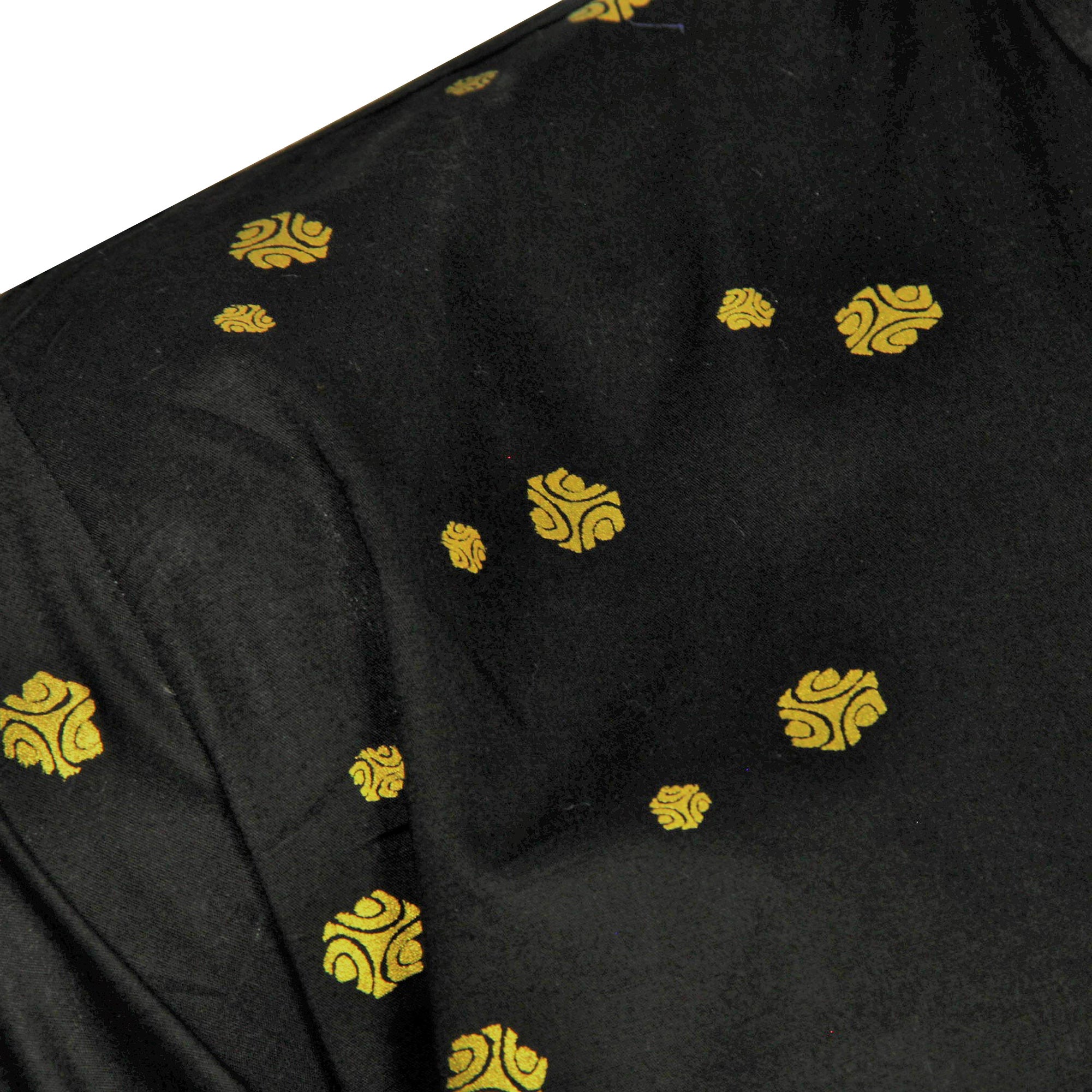 Black and Gold Foil Long Authentic Indian Pattern Kurta with Pockets - Hijaz
