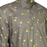 Gray and Gold Foil Long Authentic Indian Pattern Kurta with Pockets - Hijaz