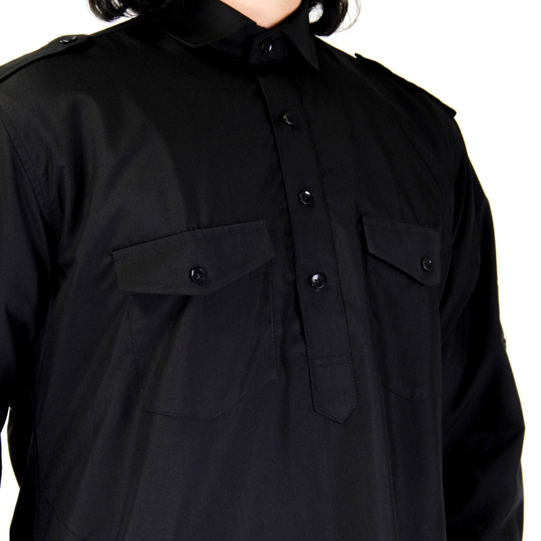 Mens Kurta Cotton Tunic Indian Party Wear Throbe Streetwear Top-BK - Hijaz