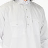 Men's White Casual Cotton Short Asian Kurta Shirt With Accent Cuffs - Hijaz