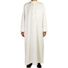 White Relax Loose Fit Long Sleeve Men's Formal Thobe Cotton Arab Robe - 58 - Hijaz