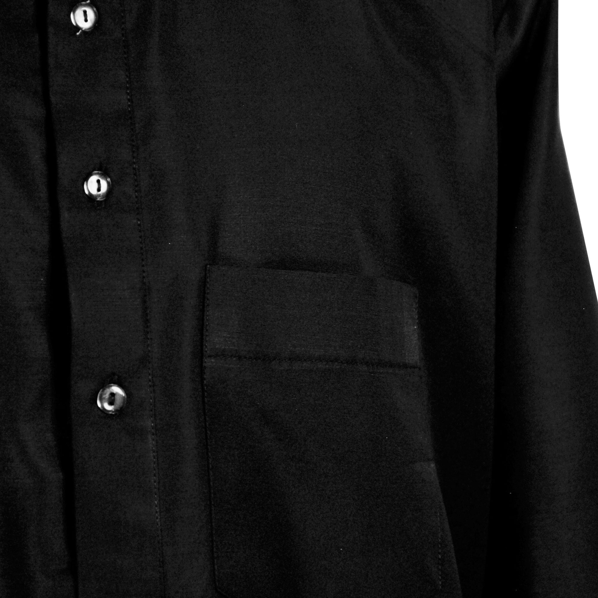 Black Relax Loose Fit Long Sleeve Men's Formal Thobe Cotton Arab Robe - Hijaz