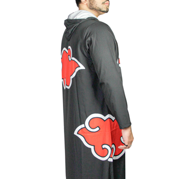 Akatsuki Robe Anime Inspired Hooded Unisex Jilbab Thobe with Pockets - Hijaz