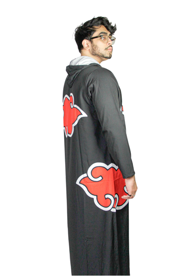 Akatsuki Robe Anime Inspired Hooded Unisex Jilbab Thobe with Pockets - Hijaz