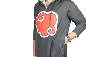 Akatsuki Robe Anime Inspired Hooded Unisex Jilbab Thobe with Pockets - Hijaz
